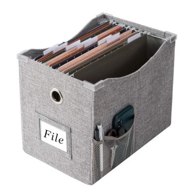 China Amazon Viable Folding Board Storage Box Desktop Organizers Storage Boxes Office Canvas Hollow Storage Box for sale