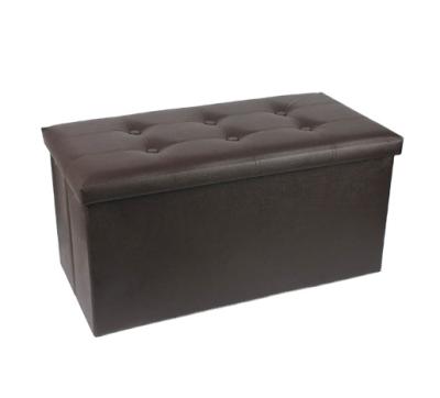 China Factory Price Modern Cortical Faux Leather Storage Ottoman Seat Stool For Bedroom for sale