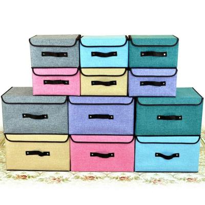 China Multifunctional Home Storage Cloth Storage Foldable Non-woven Storage Box Toy Box with Covers for sale