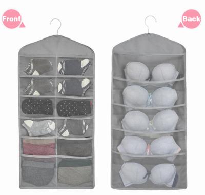 China Sustainable Washable Double Sides Underwear Bra Socks Hanging Bag Storage Organizer Cloth Storage Bags for sale