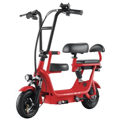 China Steel Customized 3 Seat Parent-child Folding Family Electric Baby Scooter Electric Bike for sale