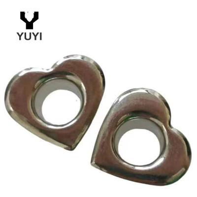 China Luggage 13*13 mm Heart shape iron metal buckles ring button eyelet button for garment for sale