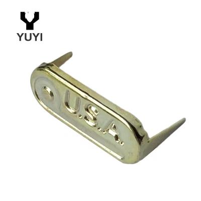 China Chinese Custom Fashion Gold Metal Rivet Tag Label For Clothing for sale