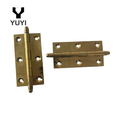 China Six Holes Metal Gold Crown Head Hinge Modern Brass Furniture Hinges For Door Cabinet for sale