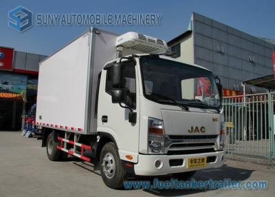 China JAC 4 X2 Small Refrigerator Van Truck White 5 Ton Ice Cream Truck for sale