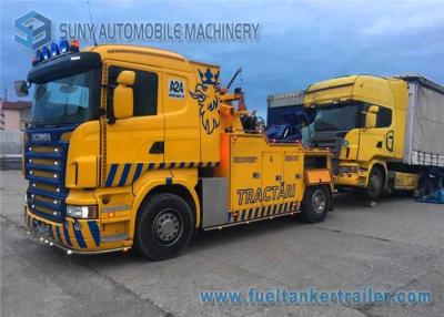 China Scania amarillo grúa del camión de auxilio de 16 toneladas auge teledirigido inalámbrico del tirador del lado de 6 toneladas en venta