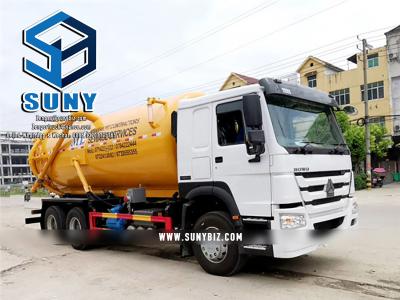 China Camión del tanque de la succión de las aguas residuales del vacío de Sinotruk HOWO 15000L 6x4 15 m3 que chupa el camión de petrolero con la bomba de vacío de Jurop en venta