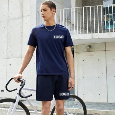 China Summer Breathable High Quality Cotton Mens Shorts And Jogger Custom Logo T-Shirt Sets Mens 2 Pieces Set Shorts Set For Men for sale