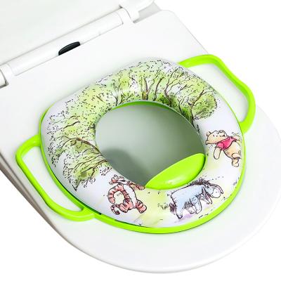 China Inflatable Plastic Kids Toilet Seats Baby Boys And Girls Soft Cushion Padded Toilet Potty Training Seat Handle Cover Kids Toilet Trainer for sale