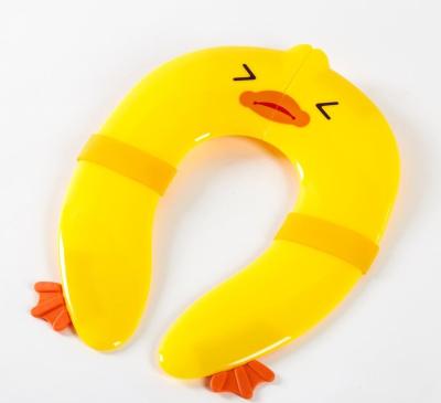 China Eco-freindly Yellow Duck Travel Cushion Folding Padded Kids Toilet Seat for sale