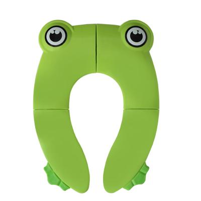 China Eco-freindly High Quality Cute Frog Travel Cushion Pointed Folding Padded Kids Toilet Seat for sale