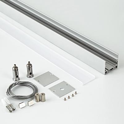 China Popular Decorations 40x35mm Wide Model 40mm Black Pendant Linear Led Aluminum Profile for sale