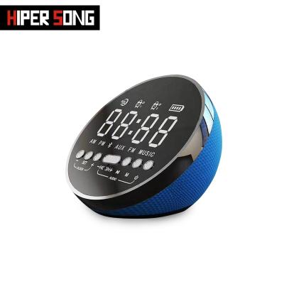 China Cover Fabric Night Light High Power Volume Subwoofer Alarm Clock Popular Wireless Desktop Speaker for sale