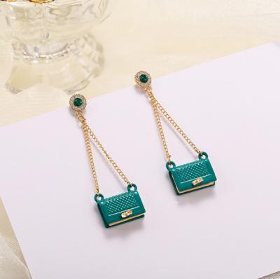 China Other Latest Design Unique Purse Drop Earrings For Women Wholesale Statement Earrings Anti Allergy S 925 Pin for sale