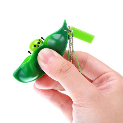 China New Arrival Office\Garden\Home\School Pea Keychain Funny Stress Relief Silicone Kids Squeeze Soft Restless Person Toys With Key Chain for sale