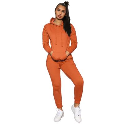 China Set Two Piece Hoodies Set 2021 Autumn Sustainable Sportswear Women Jogger Pants Suit Tracksuit For Women Fall Jogging Fits 2 Piece Sets for sale