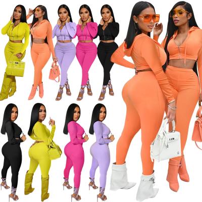 China Breathable Two Piece Set Women's Sports Hoodie Long Sleeve Cardigan Teams Tracksuit Women's Clothing for sale