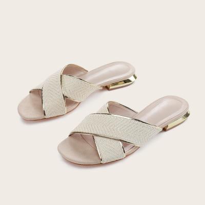 China European and American fashion trend women's summer slippers sexy line stripe slippers for outdoor wear for sale