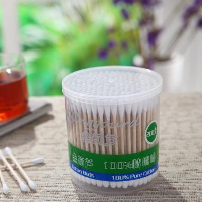 China Wooden jinhulu 1061 and 200 Pcs PP plastic dot cotton box wooden wooden stick ear cotton buds adult sterile cotton swab for sale