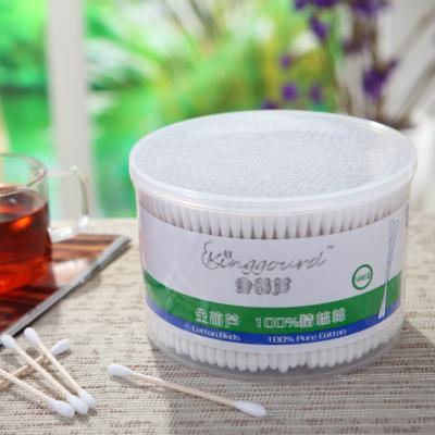 China Cotton Wood 500 Pcs In PP Box Wood Cotton Swabs for sale