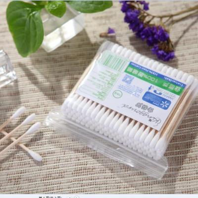 China 100% Jinhulu 1003 100 Pcs Pure Cotton Point In PP Bag Make Up Cotton Wooden Pure Ear Tool Stick Cotton Cleaning Bud for sale