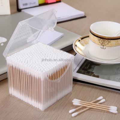 China 1045 pcs jinhulu 300 pcs dot cotton buds wooden sterile wooden ear buds cotton cleaning bud in pp box for sale