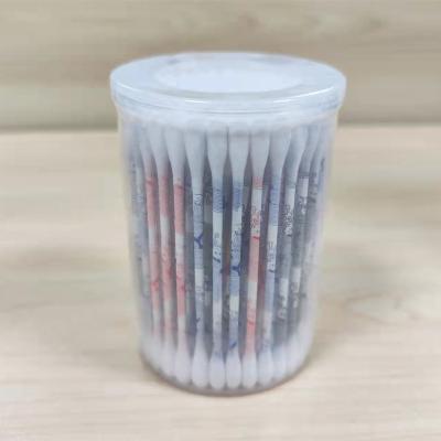 China Jinhulu of paper and cotton 100 Pcs in pp around adult sterile biodegradable cotton bud ear cotton swab stick colored paper for sale