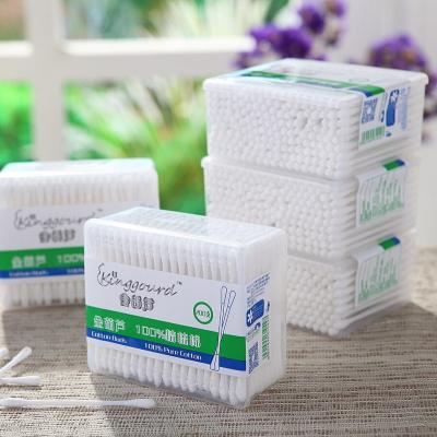 China 200pcs Personal Care Ear Paper Stick Shark Head Cosmetic Cleaning Cotton Swab In PP Square Box for sale