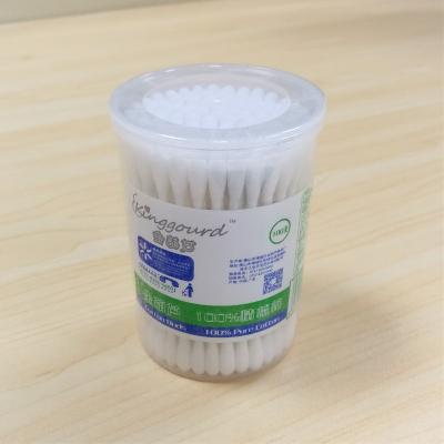 China 100 Pcs Paper + Cotton Stick Cosmetic Ear Stick Cotton Buds Cleaning Sterile Cotton Swab for sale