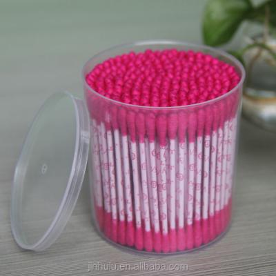 China Cotton+ Plastic 200 Pcs Colored Cosmetic Tip Cotton Buds In PP Box for sale