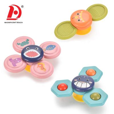 China HUADA OEM Amazon Children Fingertip Gyro Compass Plastic Sucker Toy Set Decompression Toy Baby Spinning Toy for sale