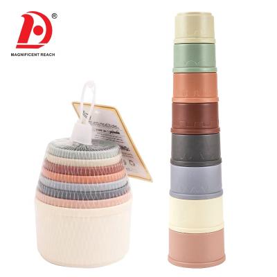 China 2021 Hot Selling HUADA Amazon Baby Toy Children's Educational Bath Stacking Cup Toys For Children 7.8*7.8*35.5cm/8*8*33.8cm for sale