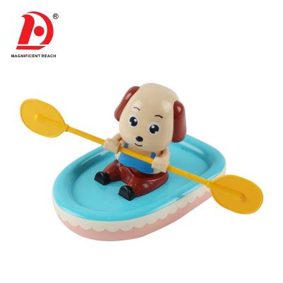 China Bath Toy HUADA 2021 Children Shower Essential Products Cute Wind Up Rowing Dog Animal Bath Baby Toys for sale