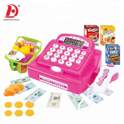 China ABS Plastic Children's Educational Kindergarten HUADA Pretend Electronic Cash Register Kids Play Game Toy Set for sale