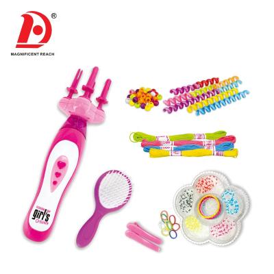 China HUADA Hot Selling DIY Carryover Electronic Dresser Toy Hair Braider Toys For Girls Beauty Set 40.5*6*35.5cm for sale