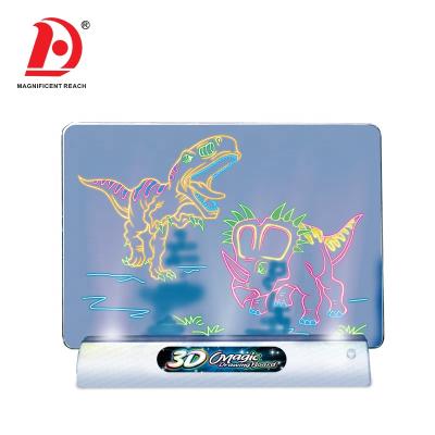 China HUADA 2021 Magic 3D DIY Preschool Educational Toys Plastic Led Light Drawing Enrollment Board For Kids for sale