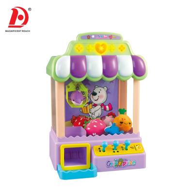 China 2021 Colorful Lights HUADA Mini Toy Claw Crane Game Grabber Machine with Colorful Lights and USB Line for Kids for sale