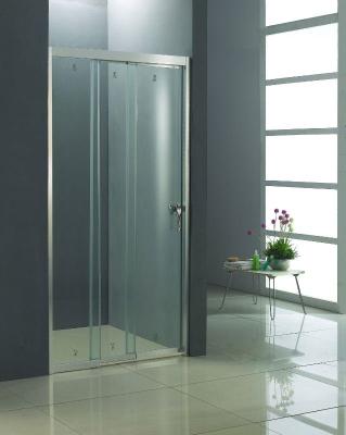 China Kmry KD4101 Full Size Aluminum Framed Shower Screen Folding 3 Sliding Pieces Extend Shower Door for sale