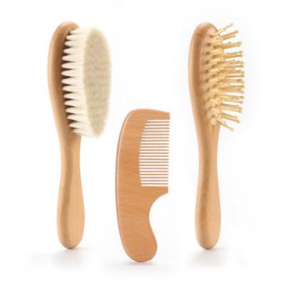 China Hot-selling Foldable Newborn Baby Message Hair Brush Soft Bristle Comb Abeis Amazon and Reading Brush Baby Goat Comb for sale