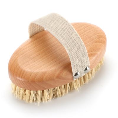 China Long Handle Abeis Sisal Eco-Friendly Vegan Natural Bristle Brush Exfoliating Bamboo Back Scrub Dry Massage Body Bath Brush for sale