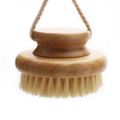 China Abeis Long Handle Body Brush Round Shape Dry Bath Brush Eco-Friendly Natural Bamboo Bristle Vegan For Women for sale