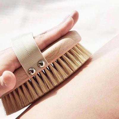 China EXFOLIATING Logo Wood Without Handle Customized Body Brush Natural Bristle Shower Massage Body Bath Brush for sale