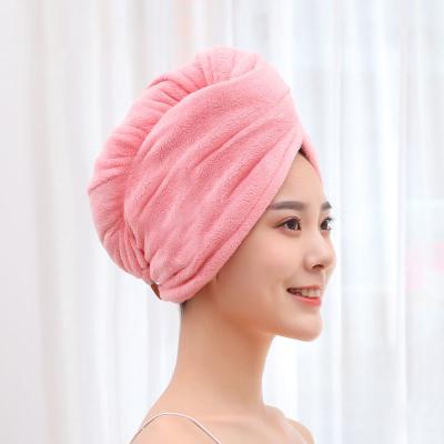 China Abeis Super Viable Wholesale Super Water Absorbent Coral Fleece Microfiber Dry Hair Hat Turban Towels for sale