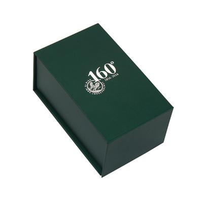 China Custom Royal Green Luxury Biodegradable Cardboard Flip Lid Gift Bottle Wine Foldable Matte Printed Magnetic Closure Flap Box for sale