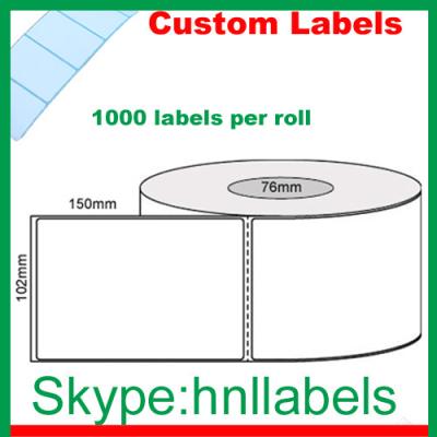 China Thermal Transfer Labels 102mmX150mm/1 Plain Transfer Roll Perm, Perf 1000Lpr 76mm Core for sale