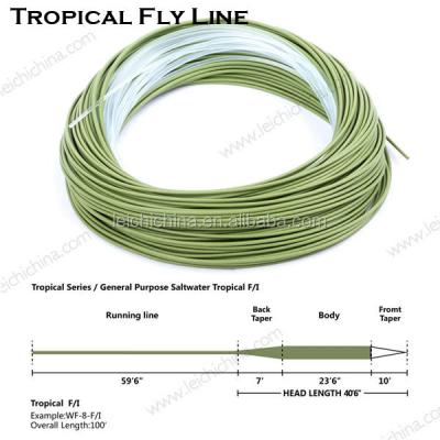 China Float locator tropical saltwater fly fishing line with clear middle tip for sale