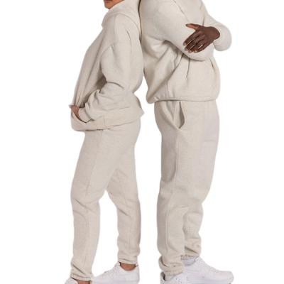 China Breathable Unisex Cotton Fleece Custom Design Logo Jogger Tracksuit Set Sweatsuit Wholesale for sale