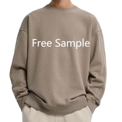 China 100% cotton anti-pilling men's French Terry plain crewneck drop quality heavy luxury oversize designer custom streetwear sweatshirt for sale