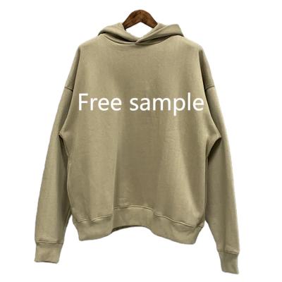 China Quality white drop shoulder designer thick oversized streetwear Anti-wrinkle quality cotton men's fleece custom print pullover hoodie for sale