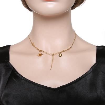 China Fashion WeSparking EMO Stainless Steel Necklace Star Moon Charm Necklace Set Customized Fashion Jewelry for sale